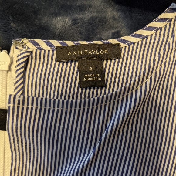 Ann Taylor Navy Striped Blouse - Picture 3 of 3